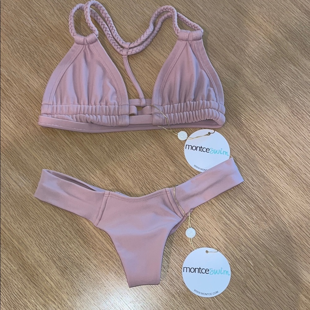 Montce Swim Dusty Rose Bikini Set BNWT Never Worn Top S (Small) Bottom XS
